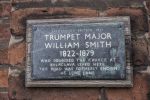 Plaque showing house once belonging to Trumpet Major Smith.
